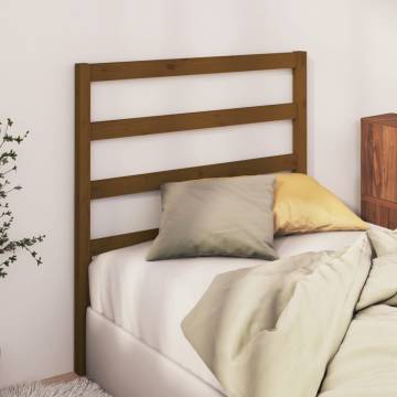 Stylish Honey Brown Bed Headboard - Solid Pine Wood | HipoMarket