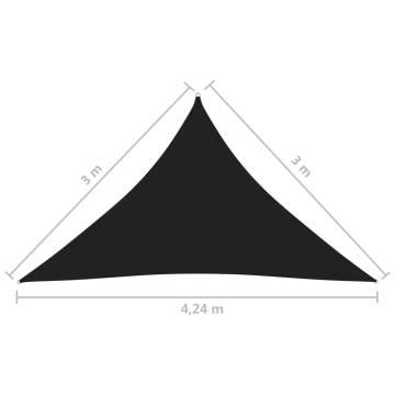 Sunshade Sail Oxford Fabric Triangular 3x3x4.24m - Black