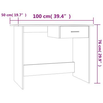 Brown Oak Desk 100x50x76 cm - Stylish & Practical Workspace