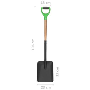 Durable Garden Shovel with D Grip | Steel & Hardwood