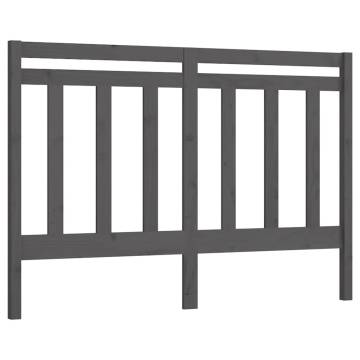 Stylish Grey Bed Headboard - Solid Pine Wood 126x4x100 cm