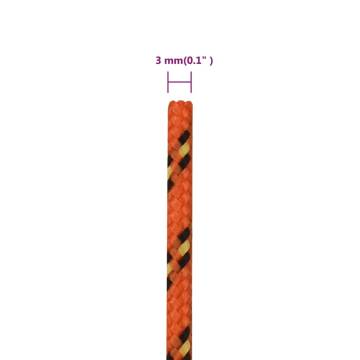 Boat Rope Orange 3mm 50m Polypropylene - Durable & Versatile