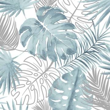 DUTCH WALLCOVERINGS Monstera Leaves Wallpaper - Blue