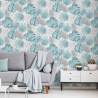 DUTCH WALLCOVERINGS Monstera Leaves Wallpaper - Blue