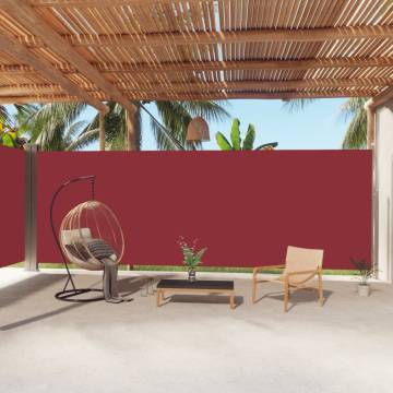 Retractable Side Awning Red 220x1000 cm - Stylish Privacy Solution