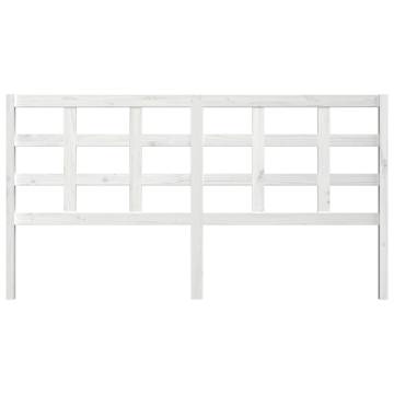 Stylish White Bed Headboard | Solid Pine Wood 185.5x4x100 cm