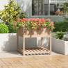 Solid Wood Pine Planter with Shelf - 82.5x82.5x81 cm