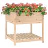 Solid Wood Pine Planter with Shelf - 82.5x82.5x81 cm