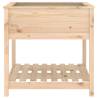 Solid Wood Pine Planter with Shelf - 82.5x82.5x81 cm