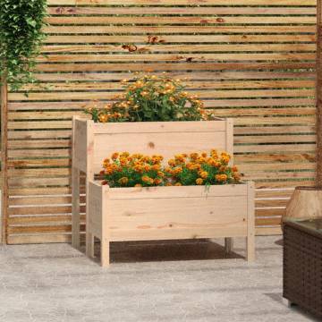 Solid Wood Pine Planter 84.5x84x75 cm | Hipomarket UK