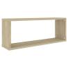 Wall Cube Shelf Set - Sonoma Oak, 6 pcs, 60x15x23 cm