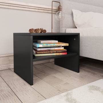 Elegant Black Bedside Cabinets - Set of 2 | Hipomarket