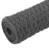 PVC Coated Chicken Wire Fence 25x0.75 m - Grey Steel