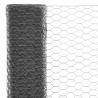 PVC Coated Chicken Wire Fence 25x0.75 m - Grey Steel