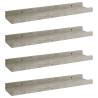 Stylish 4 pcs Concrete Grey Wall Shelves - Hipomarket UK