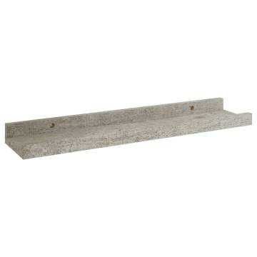 Stylish 4 pcs Concrete Grey Wall Shelves - Hipomarket UK