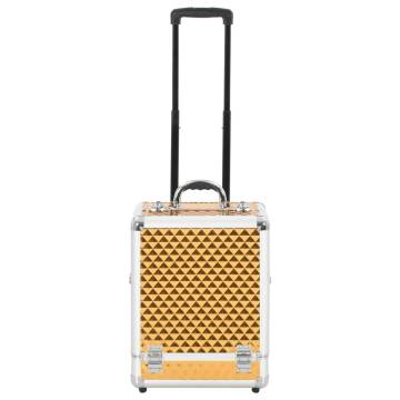 Stylish Gold Aluminium Make-up Trolley - 35x29x45 cm