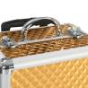 Stylish Gold Aluminium Make-up Trolley - 35x29x45 cm