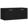 Stylish Wall Cabinet Black - 80x36.5 cm Engineered Wood