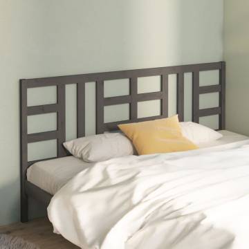 Stylish Grey Bed Headboard - Solid Pine Wood | Hipomarket