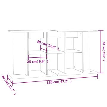 Aquarium Stand Grey Sonoma 120x40x60 cm - Durable & Stylish