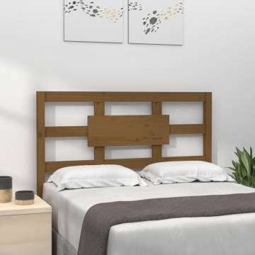 Stylish Honey Brown Solid Pine Wood Bed Headboard - 95.5x4x100 cm