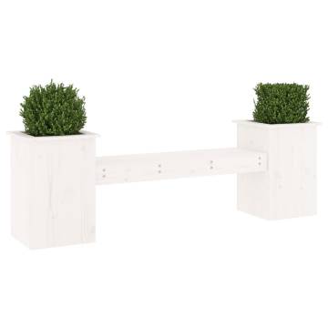 Planter Bench White - Solid Pine Wood Garden Furniture