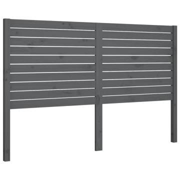 Stylish Grey Bed Headboard - Solid Pine Wood 126x4x100 cm