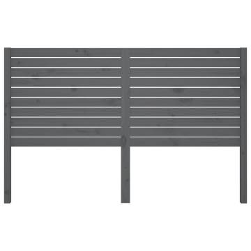 Stylish Grey Bed Headboard - Solid Pine Wood 126x4x100 cm