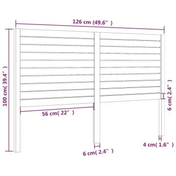 Stylish Grey Bed Headboard - Solid Pine Wood 126x4x100 cm