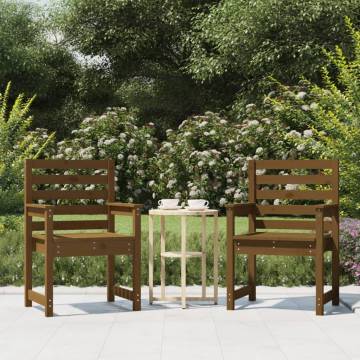 Garden Chairs 2 pcs Honey Brown Solid Wood Pine | HipoMarket