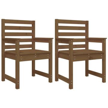 Garden Chairs 2 pcs Honey Brown Solid Wood Pine | HipoMarket