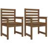 Garden Chairs 2 pcs Honey Brown Solid Wood Pine | HipoMarket