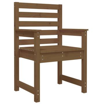 Garden Chairs 2 pcs Honey Brown Solid Wood Pine | HipoMarket