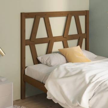 Stylish Honey Brown Solid Wood Bed Headboard | 96x4x100 cm