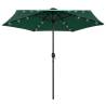 Parasol with LED Lights and Aluminium Pole 270 cm Green Colour green Quantity in Package 1 