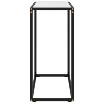 Stylish White Console Table - 60x35x75 cm Tempered Glass