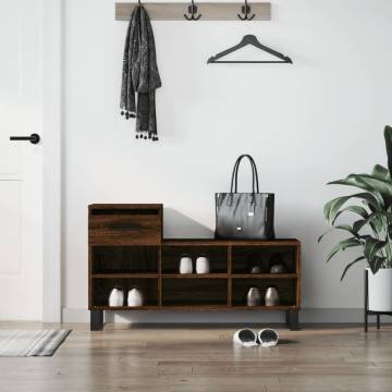 Brown Oak Shoe Cabinet - Stylish Storage Solution | HipoMarket