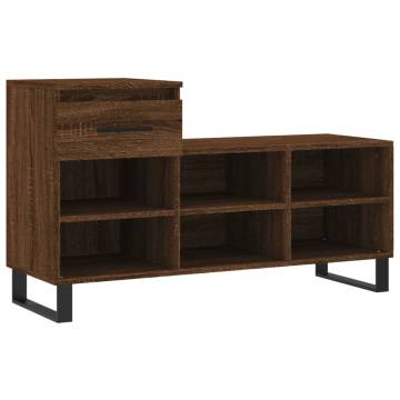 Brown Oak Shoe Cabinet - Stylish Storage Solution | HipoMarket