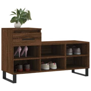 Brown Oak Shoe Cabinet - Stylish Storage Solution | HipoMarket