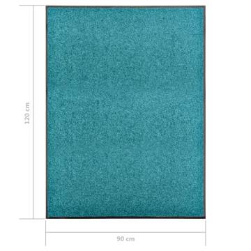 Washable Cyan Doormat 90x120 cm - Indoor/Outdoor Use