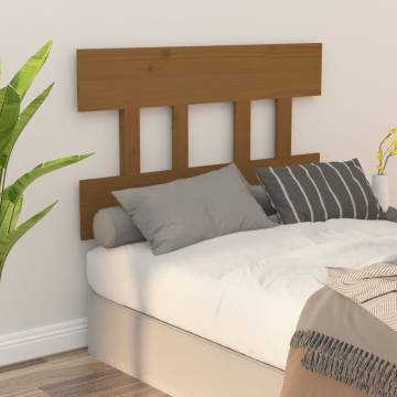 Stylish Honey Brown Bed Headboard - Solid Pine Wood | Hipomarket