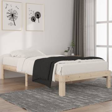 Solid Wood Pine Bed Frame 100x200 cm | Modern Bedroom Furniture