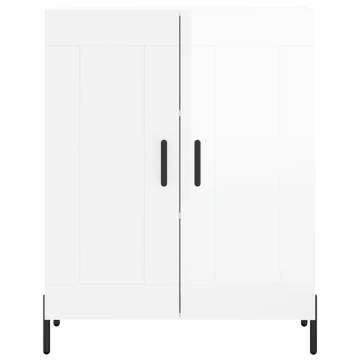 High Gloss White Sideboard - 69.5x34x90 cm | Hipomarket