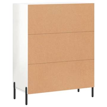 High Gloss White Sideboard - 69.5x34x90 cm | Hipomarket