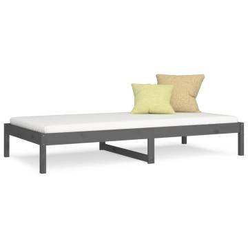 Day Bed Grey 90x190 cm | Solid Wood Pine Frame