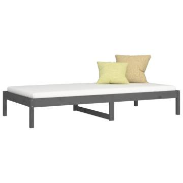 Day Bed Grey 90x190 cm | Solid Wood Pine Frame