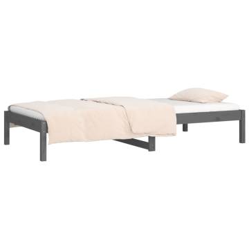 Day Bed Grey 90x190 cm | Solid Wood Pine Frame