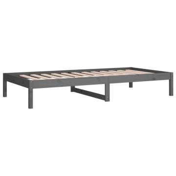 Day Bed Grey 90x190 cm | Solid Wood Pine Frame