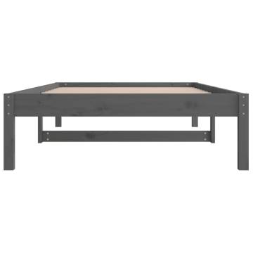 Day Bed Grey 90x190 cm | Solid Wood Pine Frame